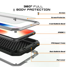 Load image into Gallery viewer, iPhone X Metal Case, Heavy Duty Military Grade Rugged Armor Cover [shock proof] Hybrid Full Body Hard Aluminum &amp; TPU Design (Color in image: Red)
