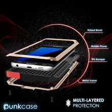 Charger l'image dans la galerie, Galaxy S7 EDGE  Case, PUNKcase Metallic Gold Shockproof  Slim Metal Armor Case (Color in image: black)
