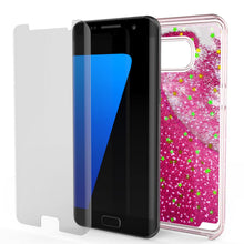 Load image into Gallery viewer, S7 Edge Case, PunkCase LIQUID Pink Series, Protective Dual Layer Floating Glitter Cover (Color in image: gold)
