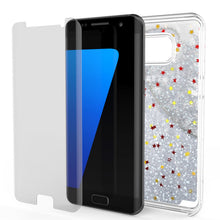 Load image into Gallery viewer, S7 Edge Case, Punkcase [Liquid Silver Series] Protective Dual Layer Floating Glitter Cover with lots of Bling &amp; Sparkle + PunkShield Screen Protector (Color in image: gold)
