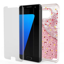Load image into Gallery viewer, S7 Edge Case, Punkcase [Liquid Rose Series] Protective Dual Layer Floating Glitter Cover with lots of Bling &amp; Sparkle + PunkShield Screen Protector (Color in image: teal)
