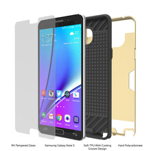 Charger l&#39;image dans la galerie, Galaxy Note 5 Case PunkCase SLOT Gold Series Slim Armor Soft Cover Case w/ Tempered Glass (Color in image: White)
