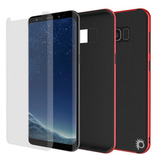 Load image into Gallery viewer, Galaxy S8 Case, PunkCase [Stealth Series] Hybrid 3-Piece Shockproof Dual Layer Cover [Non-Slip] [Soft TPU + PC Bumper] with PUNKSHIELD Screen Protector for Samsung S8 Edge [Red] (Color in image: Grey)
