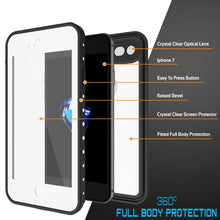 Charger l&#39;image dans la galerie, iPhone 7 Waterproof IP68 Case, Punkcase [White] [StudStar Series] [Slim Fit] [Dirtproof] [Snowproof] (Color in image: black)

