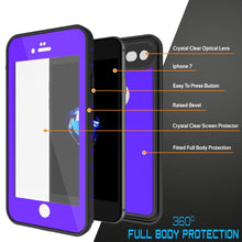 Charger l&#39;image dans la galerie, iPhone SE (4.7&quot;) Waterproof Case, Punkcase [Purple] [StudStar Series] [Slim Fit][IP68 Certified]  [Dirtproof] [Snowproof] (Color in image: black)
