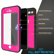 Charger l&#39;image dans la galerie, iPhone 8 Waterproof Case, Punkcase [Pink] [StudStar Series] [Slim Fit][IP68 Certified]  [Dirtproof] [Snowproof] (Color in image: black)
