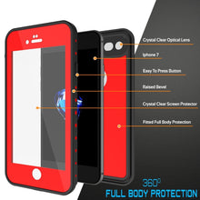 Charger l&#39;image dans la galerie, iPhone 8 Waterproof Case, Punkcase [Red] [StudStar Series] [Slim Fit] [IP68 Certified]  [Dirtproof] [Snowproof] (Color in image: white)
