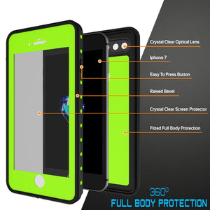 iPhone 8+ Plus Waterproof Case, Punkcase [StudStar Series] [Light Green] [Slim Fit] [Shockproof] [Dirtproof] [Snowproof] Armor Cover (Color in image: black)