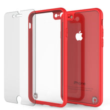 Charger l&#39;image dans la galerie, iPhone 7 Case [MASK Series] [RED] Full Body Hybrid Dual Layer TPU Cover W/ protective Tempered Glass Screen Protector (Color in image: white)
