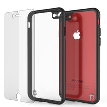 Load image into Gallery viewer, iPhone SE (4.7&quot;) Case [MASK Series] [BLACK] Full Body Hybrid Dual Layer TPU Cover W/ protective Tempered Glass Screen Protector (Color in image: pink)
