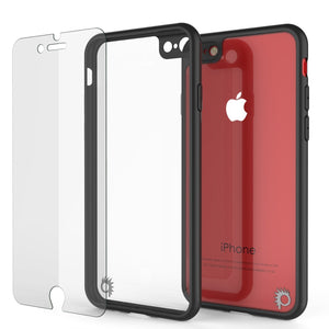 iPhone SE (4.7") Case [MASK Series] [BLACK] Full Body Hybrid Dual Layer TPU Cover W/ protective Tempered Glass Screen Protector (Color in image: pink)