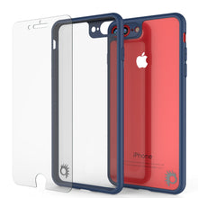 Charger l&#39;image dans la galerie, iPhone 7 PLUS Case [MASK Series] [NAVY] Full Body Hybrid Dual Layer TPU Cover W/ protective Tempered Glass Screen Protector (Color in image: white)

