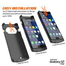 Load image into Gallery viewer, Galaxy S7 EDGE Battery Case, Punkcase 5200mAH Charger Case W/ Screen Protector | Integrated Kickstand &amp; USB Port | IntelSwitch [Black] 
