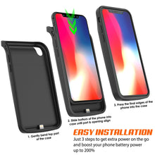 Load image into Gallery viewer, iPhone X Battery Case, PunkJuice 5000mAH Fast Charging Power Bank W/ Screen Protector | [Black] 
