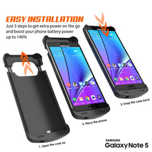 Load image into Gallery viewer, Galaxy Note 5 Battery Case, Punkcase 5000mAH Charger Case W/ Screen Protector | IntelSwitch [Black] (Color in image: White)
