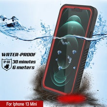 Charger l&#39;image dans la galerie, iPhone 13 Mini  Waterproof Case, Punkcase [Extreme Series] Armor Cover W/ Built In Screen Protector [Red] (Color in image: Light Green)
