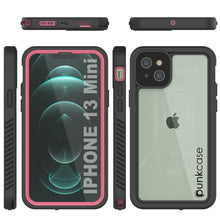 Charger l&#39;image dans la galerie, iPhone 13 Mini  Waterproof Case, Punkcase [Extreme Series] Armor Cover W/ Built In Screen Protector [Pink] (Color in image: Red)
