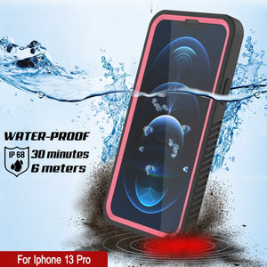 iPhone 13 Pro  Waterproof Case, Punkcase [Extreme Series] Armor Cover W/ Built In Screen Protector [Pink] (Color in image: Black)