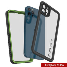 Charger l&#39;image dans la galerie, iPhone 13 Pro  Waterproof Case, Punkcase [Extreme Series] Armor Cover W/ Built In Screen Protector [Light Green] (Color in image: Black)
