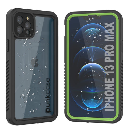 iPhone 13 Pro Max  Waterproof Case, Punkcase [Extreme Series] Armor Cover W/ Built In Screen Protector [Light Green] (Color in image: Light Green)