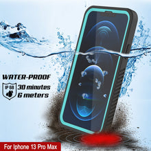 Load image into Gallery viewer, iPhone 13 Pro Max  Waterproof Case, Punkcase [Extreme Series] Armor Cover W/ Built In Screen Protector [Teal] (Color in image: Black)
