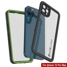 Charger l&#39;image dans la galerie, iPhone 13 Pro Max  Waterproof Case, Punkcase [Extreme Series] Armor Cover W/ Built In Screen Protector [Light Green] (Color in image: Black)
