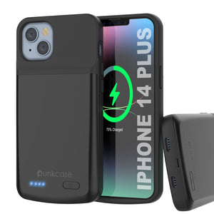 Coque de batterie iPhone 15 Plus, PunkJuice 5000mAH Power Bank de charge rapide avec protecteur d'écran | [Or]