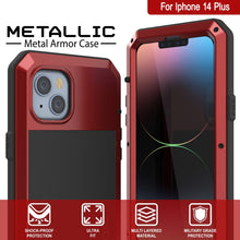 Load image into Gallery viewer, Coque en métal pour iPhone 15 Plus, étui robuste de qualité militaire [antichoc] rigide à corps entier [blanc].
