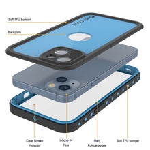 Load image into Gallery viewer, Coque étanche IP68 pour iPhone 14 Plus, Punkcase [bleu clair] [Série StudStar] [Slim Fit] [Anti-poussière]
