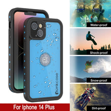 Charger l&#39;image dans la galerie, Coque étanche IP68 pour iPhone 15 Plus, Punkcase [Bleu clair] [Série StudStar] [Ajustement slim] [Résistante à la saleté]
