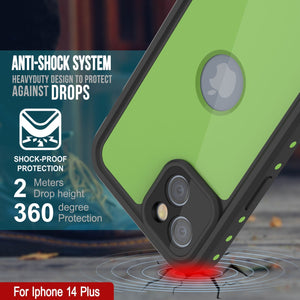 Coque étanche IP68 pour iPhone 14 Plus, Punkcase [vert clair] [Série StudStar] [Ajustement fin] [Antipoussière]