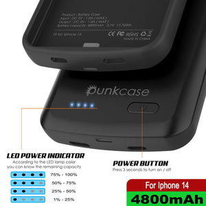 Étui batterie iPhone 15, PunkJuice, banque d'alimentation rapide de 5000 mAh avec protecteur d'écran | [Violet]