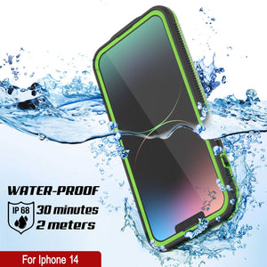 Coque imperméable Punkcase pour iPhone 14 [Série Aqua] Étui de protection [Transparent Noir] [Arrière transparent]