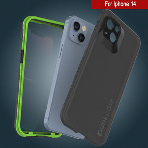 Coque étanche Punkcase iPhone 14 [Série Aqua] Protection blindée [Noir-Vert]