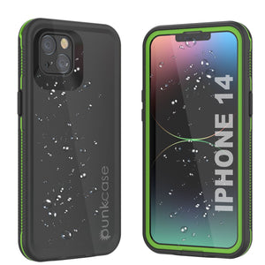 Coque étanche Punkcase iPhone 14 [Série Aqua] Protection blindée [Noir-Vert]