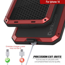 Charger l'image dans la galerie, Coque en métal pour iPhone 15, étui militaire résistant avec armure, protection antidérapante pour l'ensemble du téléphone [anti-chocs], solide [rouge].
