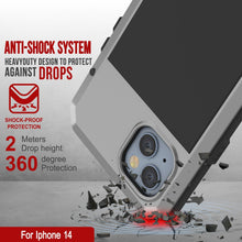 Load image into Gallery viewer, Étui en métal pour iPhone 15, Coque robuste de qualité militaire [antichoc] en corps complet [argenté]
