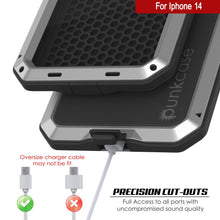 Load image into Gallery viewer, Étui en métal pour iPhone 15, Coque robuste de qualité militaire [antichoc] en corps complet [argenté]

