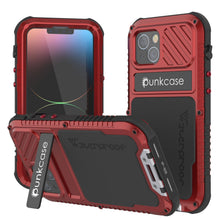 Load image into Gallery viewer, Coque étanche en aluminium pour iPhone 16 Metal Extreme 3.0 Series IP68 avec protecteur d&#39;écran intégré et béquille [Rouge]
