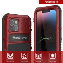 Load image into Gallery viewer, Coque iPhone 14 Metal Extreme 3.0, étui robuste de qualité militaire [antichoc] en aluminium étanche [rouge]
