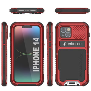 Coque iPhone 14 Metal Extreme 3.0, étui robuste de qualité militaire [antichoc] en aluminium étanche [rouge]