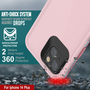 Punkcase Coque étanche pour iPhone 14 Plus [Série Aqua] Couverture blindée [Rose]