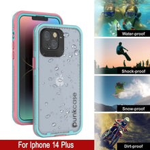 Load image into Gallery viewer, Coque étanche Punkcase pour iPhone 14 Plus [Série Aqua] Protection renforcée [Rose clair] [Dos transparent]
