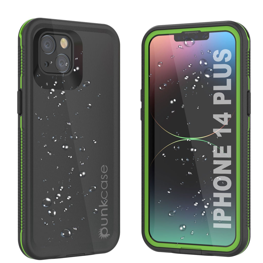 Étui imperméable Punkcase pour iPhone 14 Plus [Série Aqua] Coque de protection [Noir-Vert]