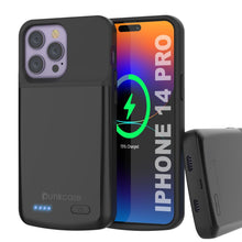 Charger l&#39;image dans la galerie, iPhone 14 Pro Battery Case, PunkJuice 4800mAH Fast Charging Power Bank W/ Screen Protector | [Black] (Color in image: black)
