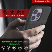 Charger l&#39;image dans la galerie, iPhone 14 Pro Battery Case, PunkJuice 4800mAH Fast Charging Power Bank W/ Screen Protector | [Black] 
