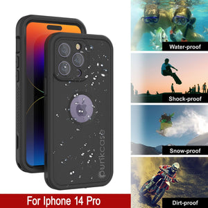 Étui étanche Punkcase iPhone 14 Pro [Série Aqua Extreme] Coque blindée [Noir]