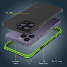 Load image into Gallery viewer, Punkcase Coque Étanche pour iPhone 14 Pro [Série Aqua] Étui de Protection [Noir-Vert]
