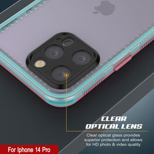 Coque étanche pour iPhone 14 Pro de marque Punkcase [Série Aqua] Coque Armure [Rose Transparente] [Dos Transparent]
