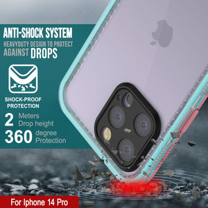 Coque étanche pour iPhone 14 Pro de marque Punkcase [Série Aqua] Coque Armure [Rose Transparente] [Dos Transparent]